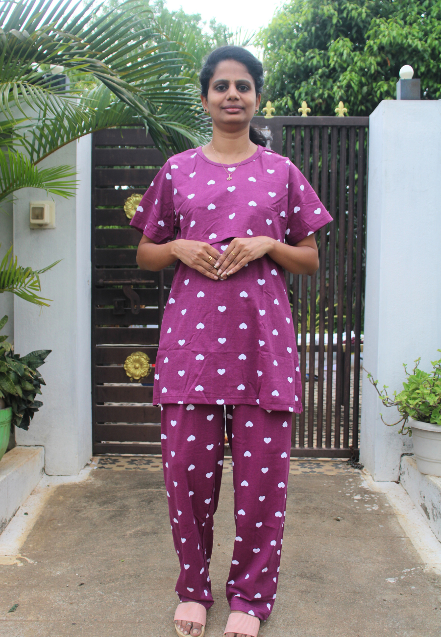 MULTI HEARTS | ZIPLESS FEEDING PANT SET