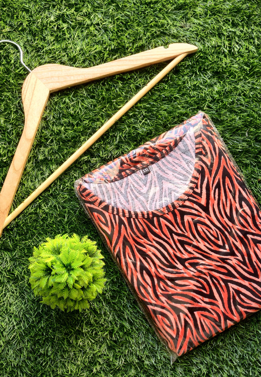 Zebra Soft Cotton Zipless Maternity & Feeding Dress | Full Length
