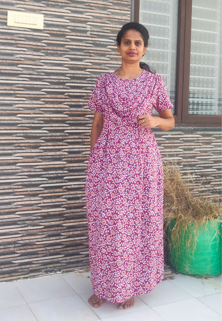Rangoli Soft Cotton Zipless Maternity & Feeding With Dupatta