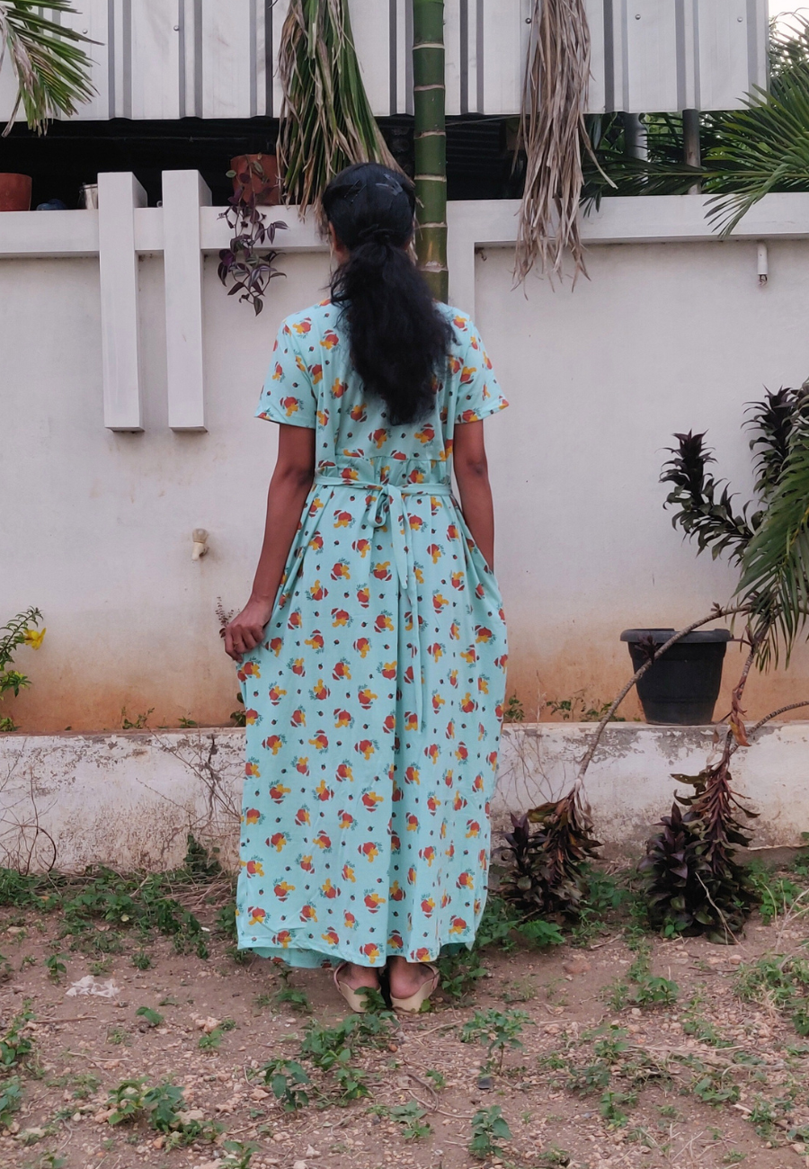 Squirrel Soft Cotton Zipless Maternity & Feeding Dress | Full Length