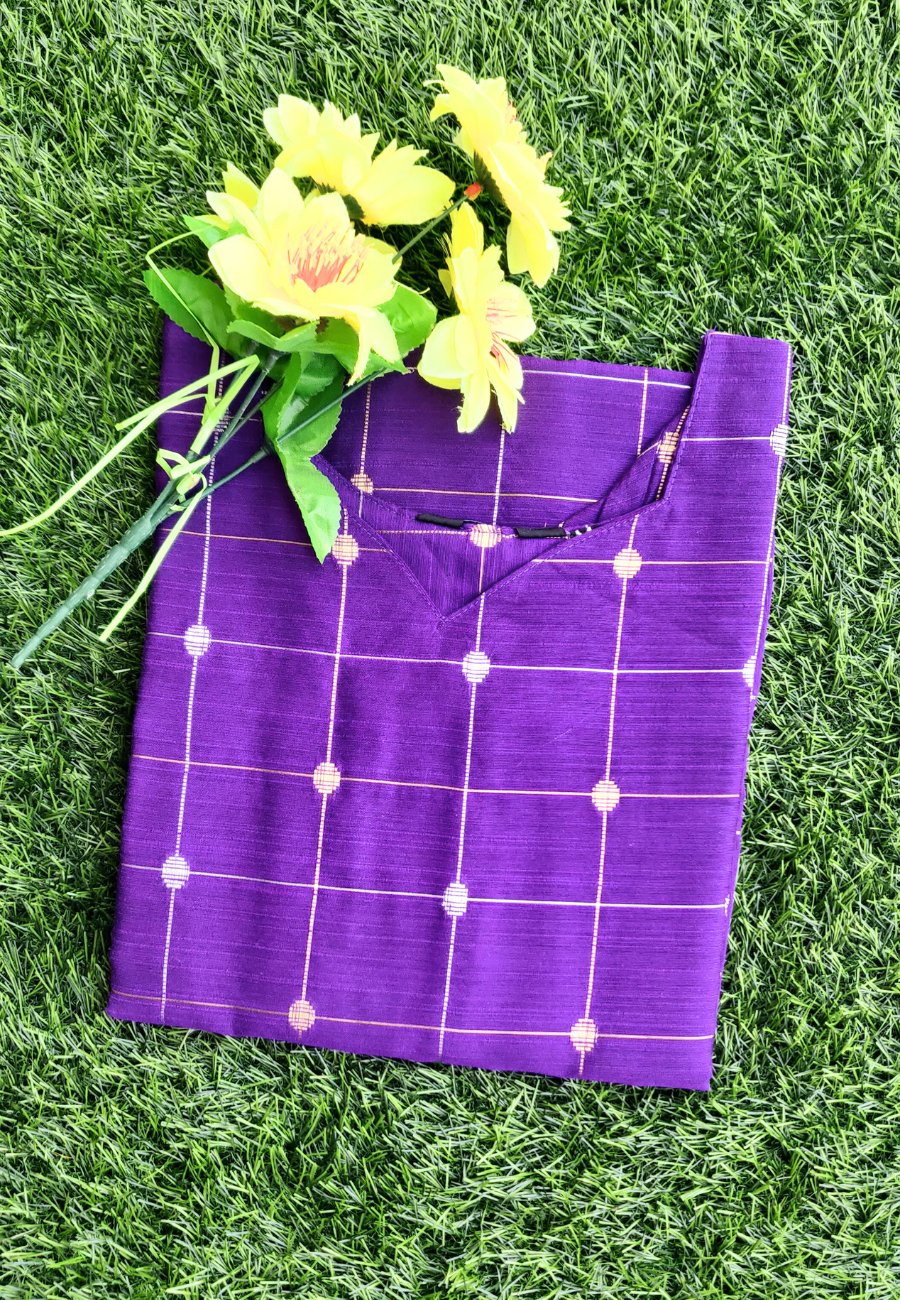 Raw Silk Kurti Blue