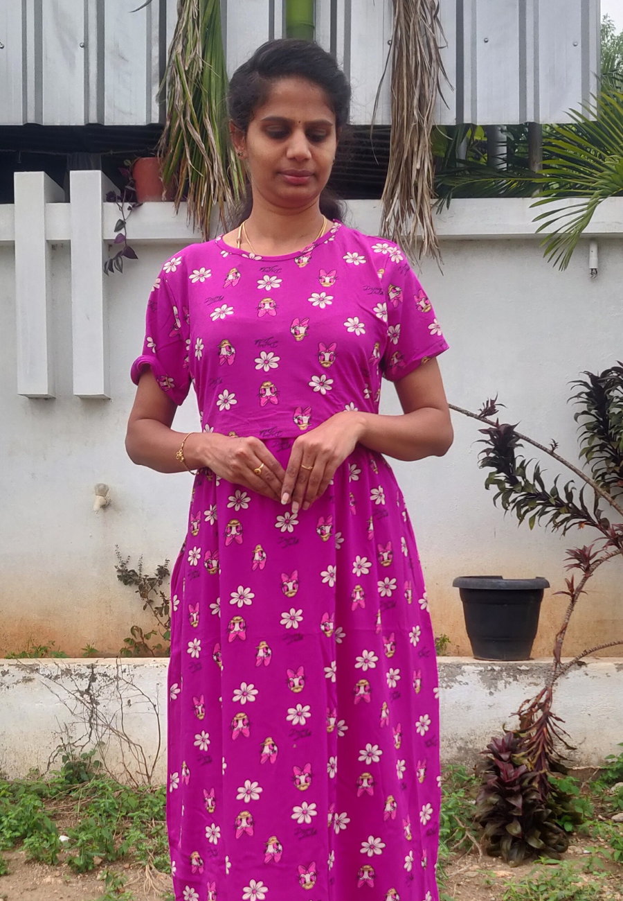 McDonauld Soft Cotton Zipless Maternity & Feeding Dress | Full Length