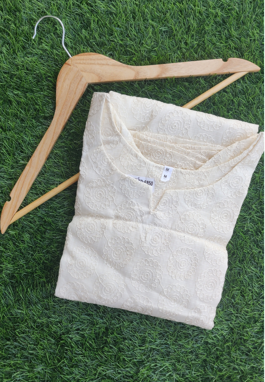 Half White Candy Kurti