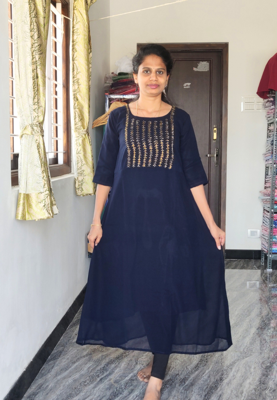 Navy Ethnic Dress