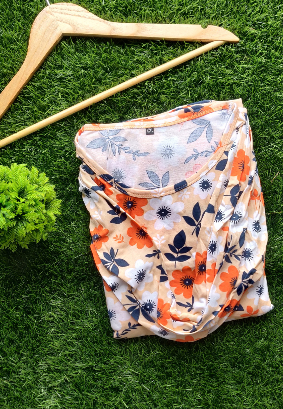 Sunflower Soft Cotton Zipless Maternity & Feeding With Dupatta