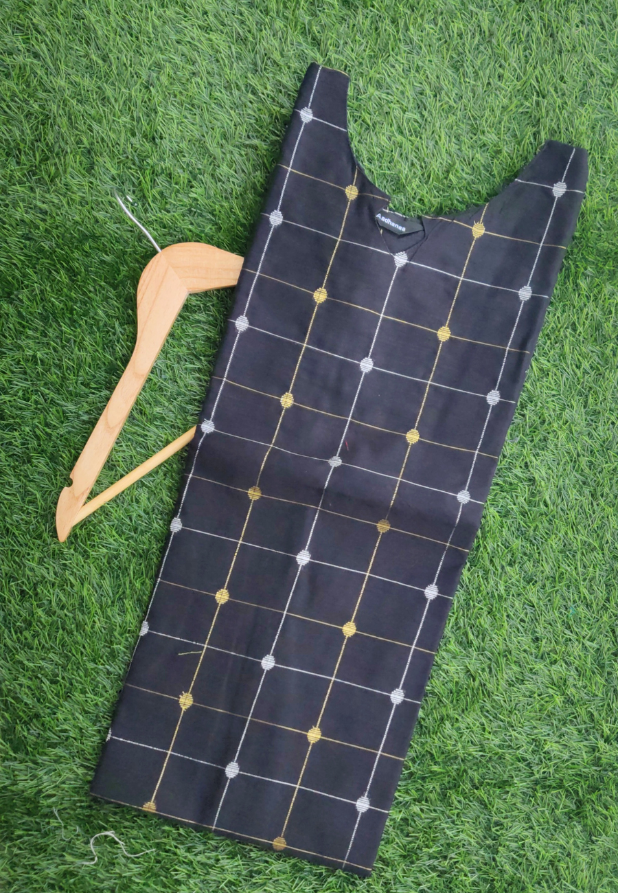 Raw Silk Kurti Black