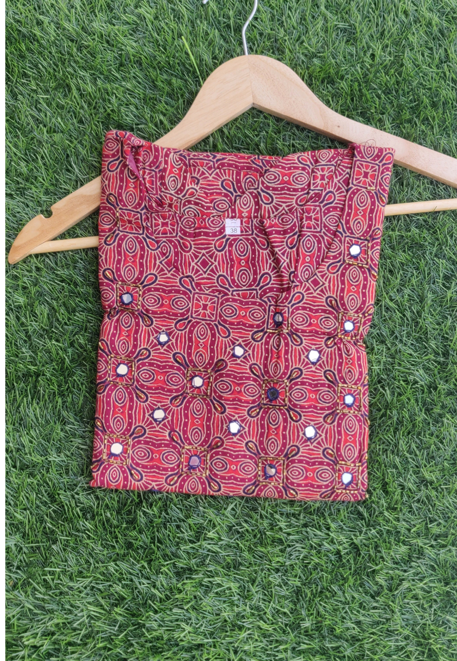 Ajrakh Maroon Kurti