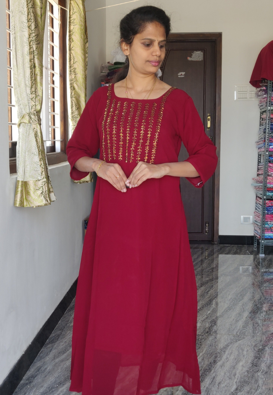 Maroon Ethnic Dress