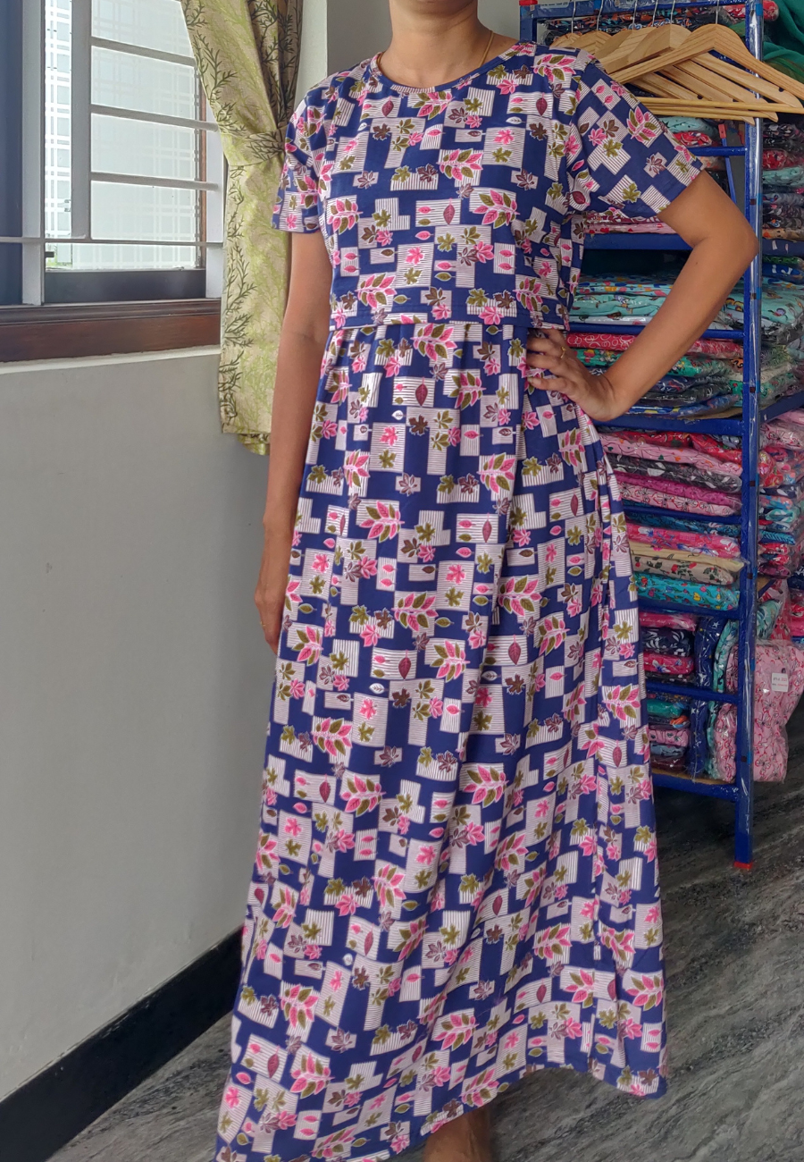 Roja -Soft Cotton Zipless Maternity &amp; Feeding Dress | Full Length
