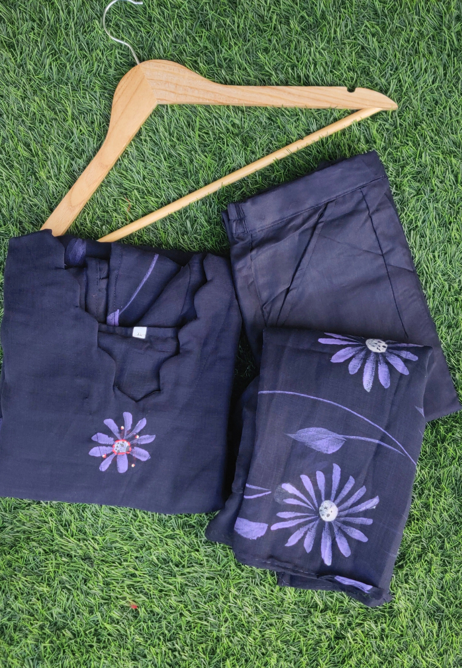 Cotton Violet Salwar Set (K306)