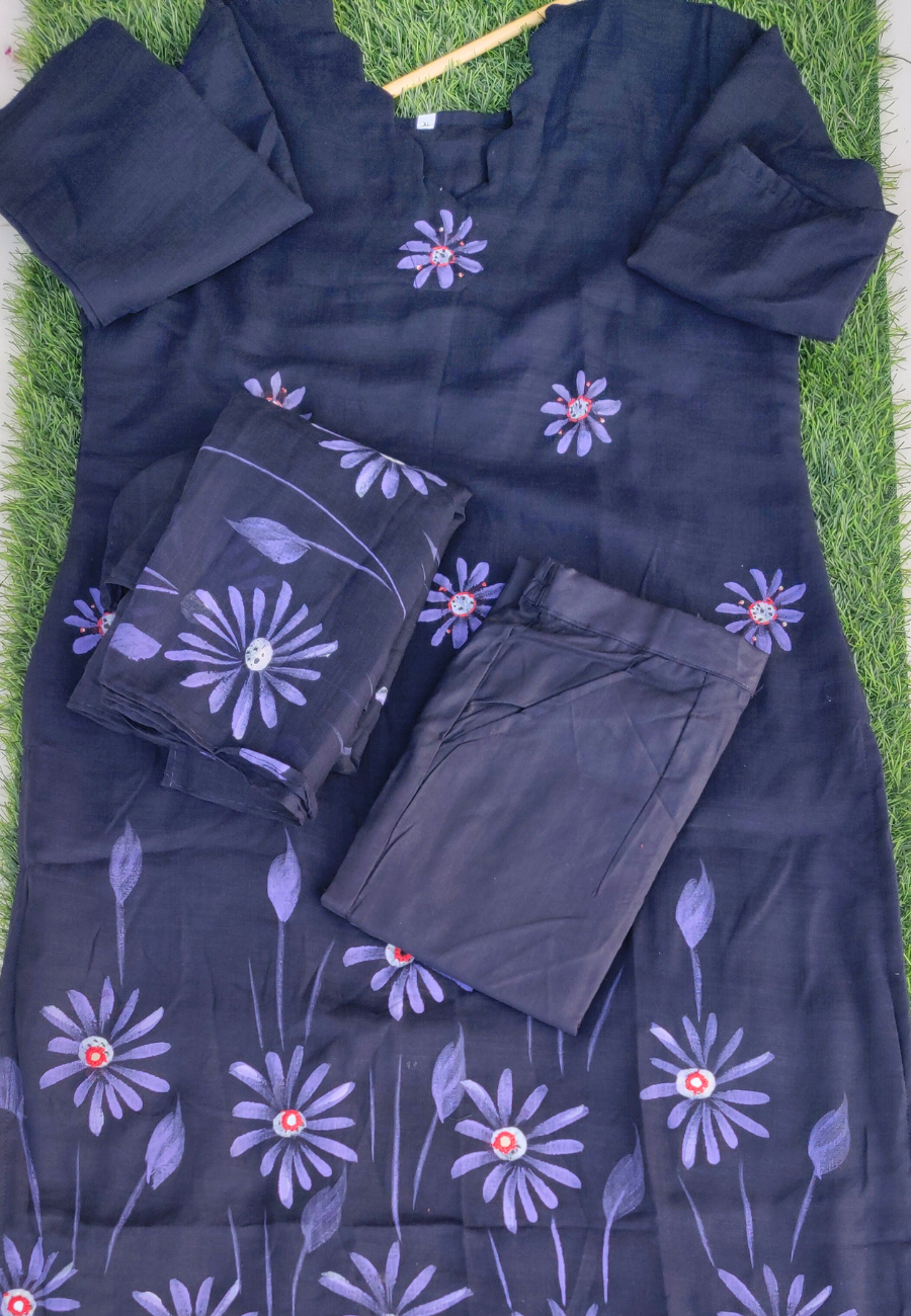 Cotton Violet Salwar Set (K306)