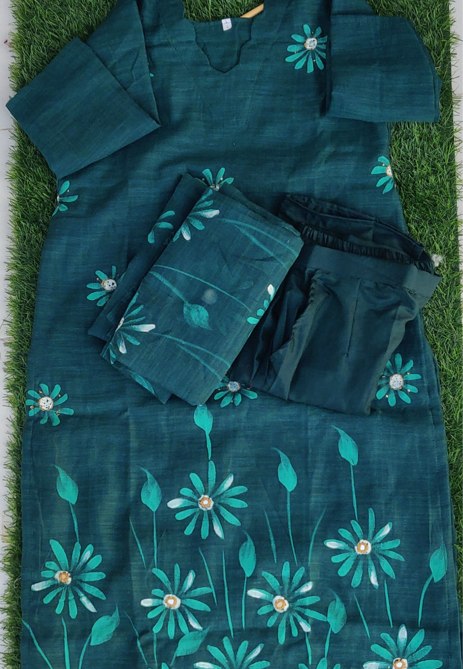 Cotton Green Salwar Set (K307)