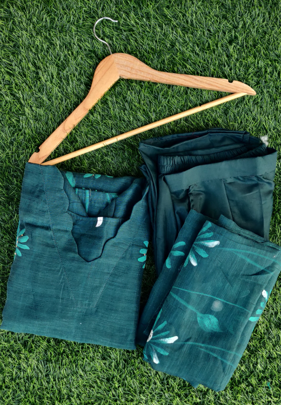Cotton Green Salwar Set (K307)