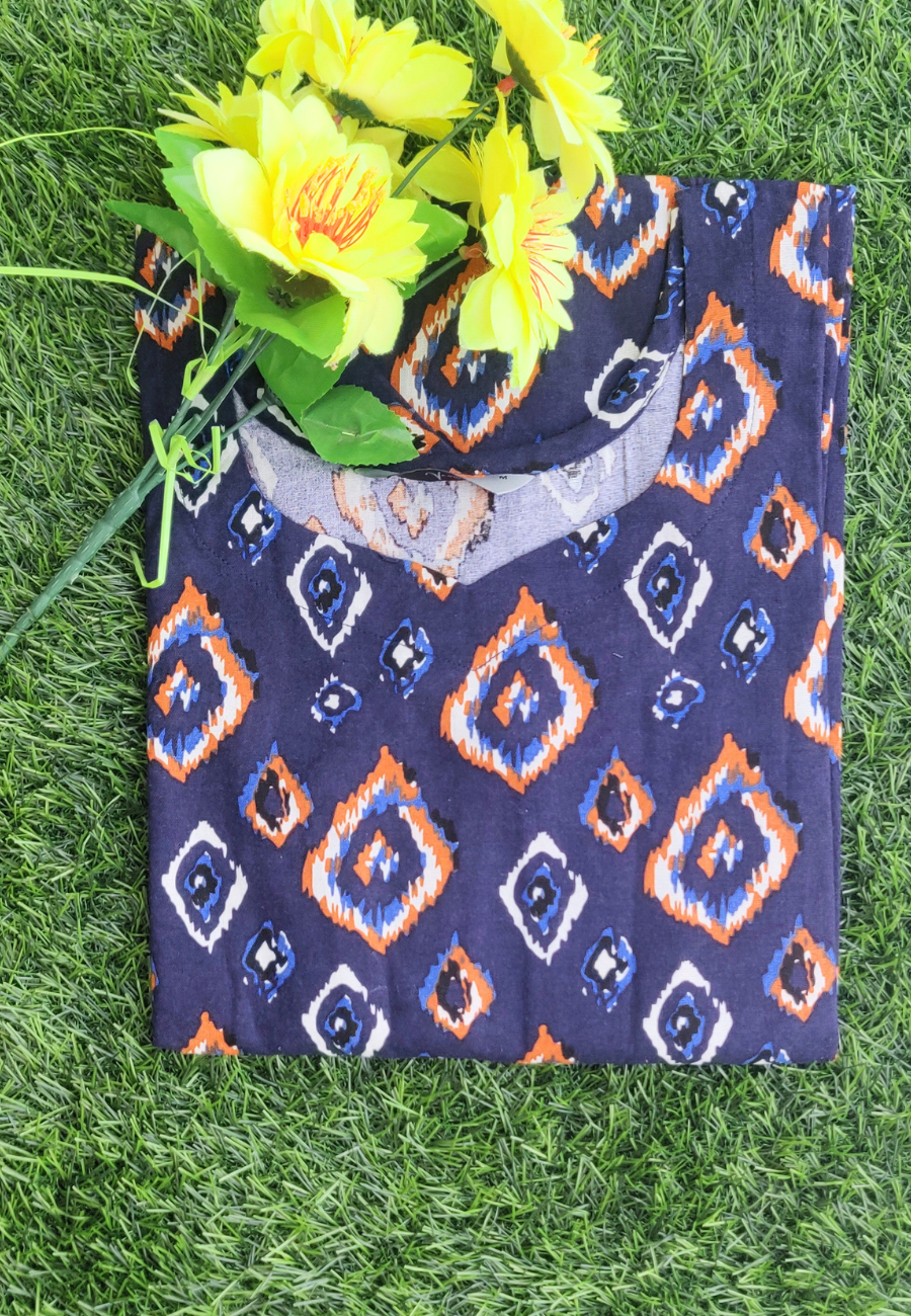 Blue Cotton Kurti