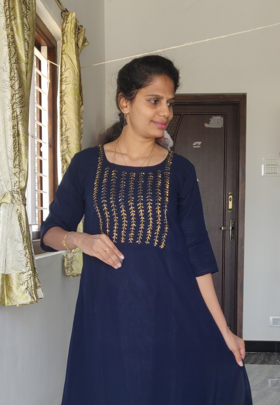 Navy Ethnic Dress