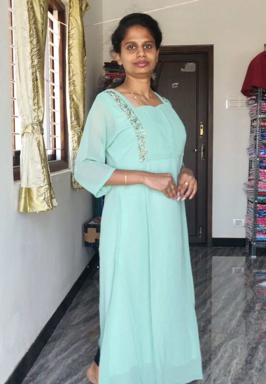Aqua Blue Georgette Dress