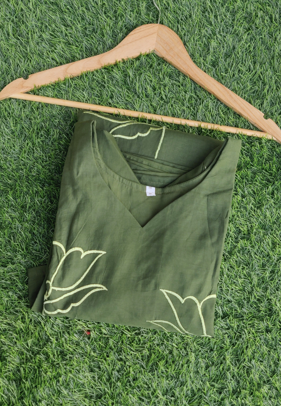 Straight Cut Leaf Kurti (K1007)
