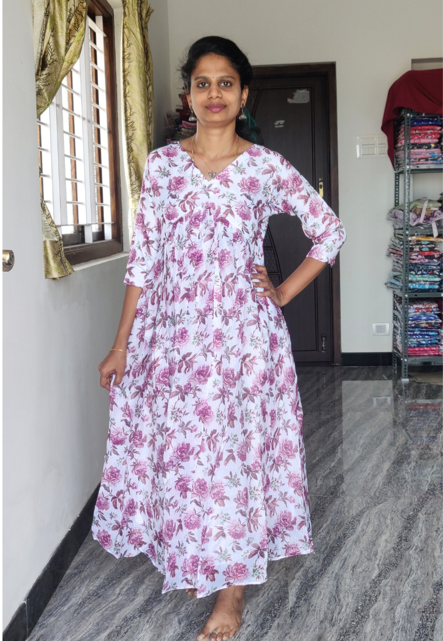 Alia Cut Design Floral Maxi (M604)