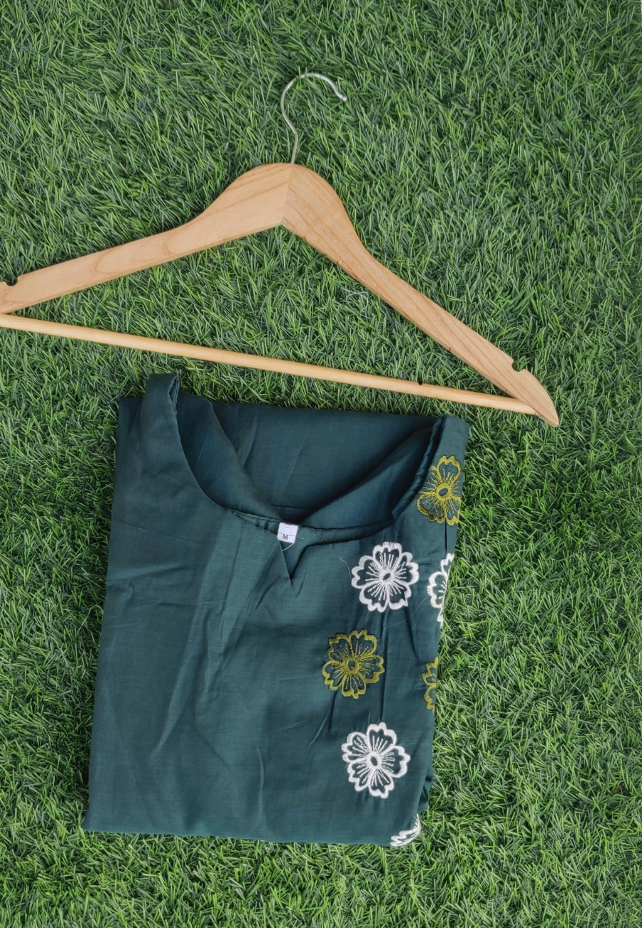 Straight Cut Flower Kurti (K1009)
