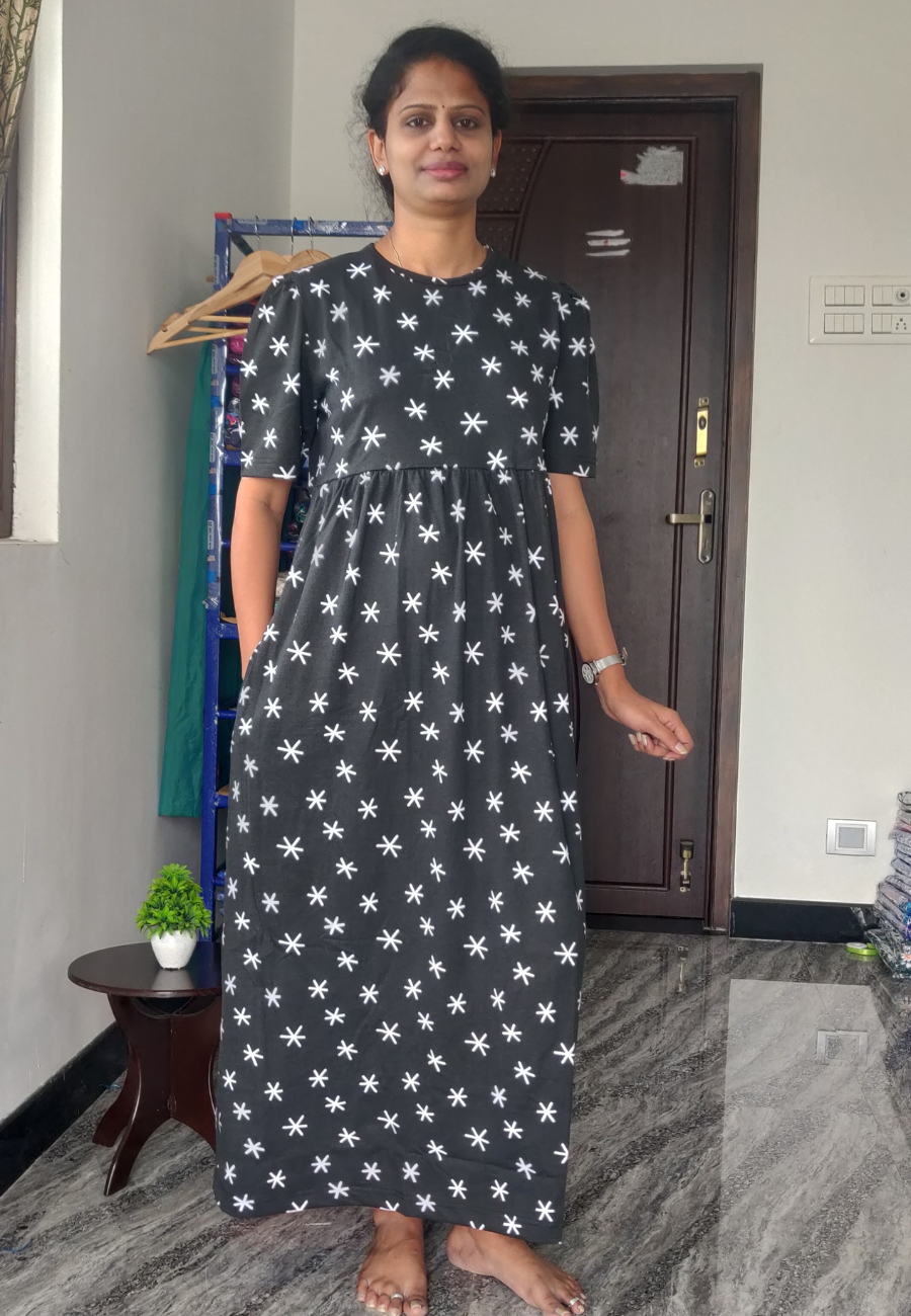 Black Star – Soft Cotton Full-Length Women’s Maxi Loungewear