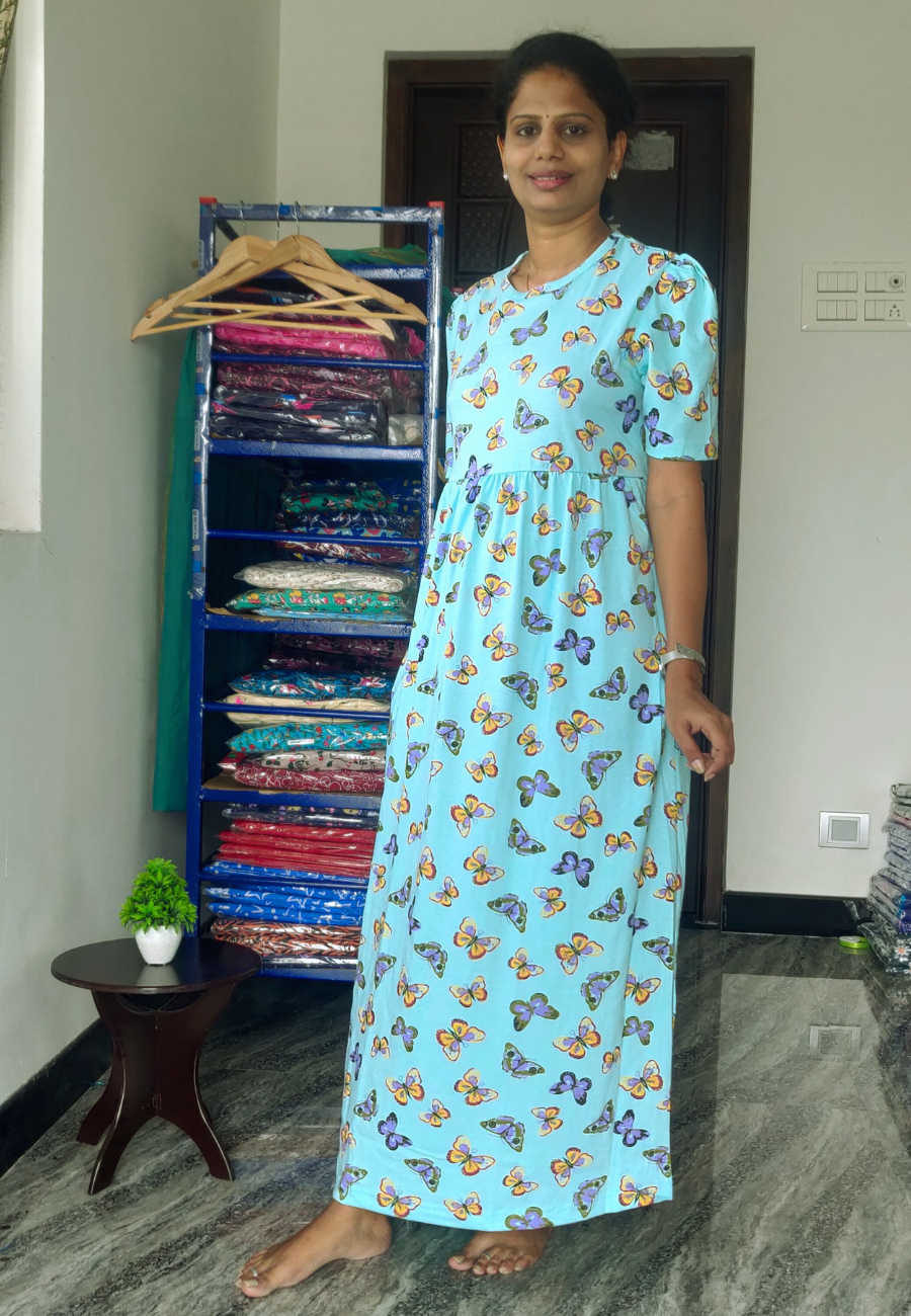 Butterfly – Soft Cotton Full-Length Women’s Maxi Loungewear