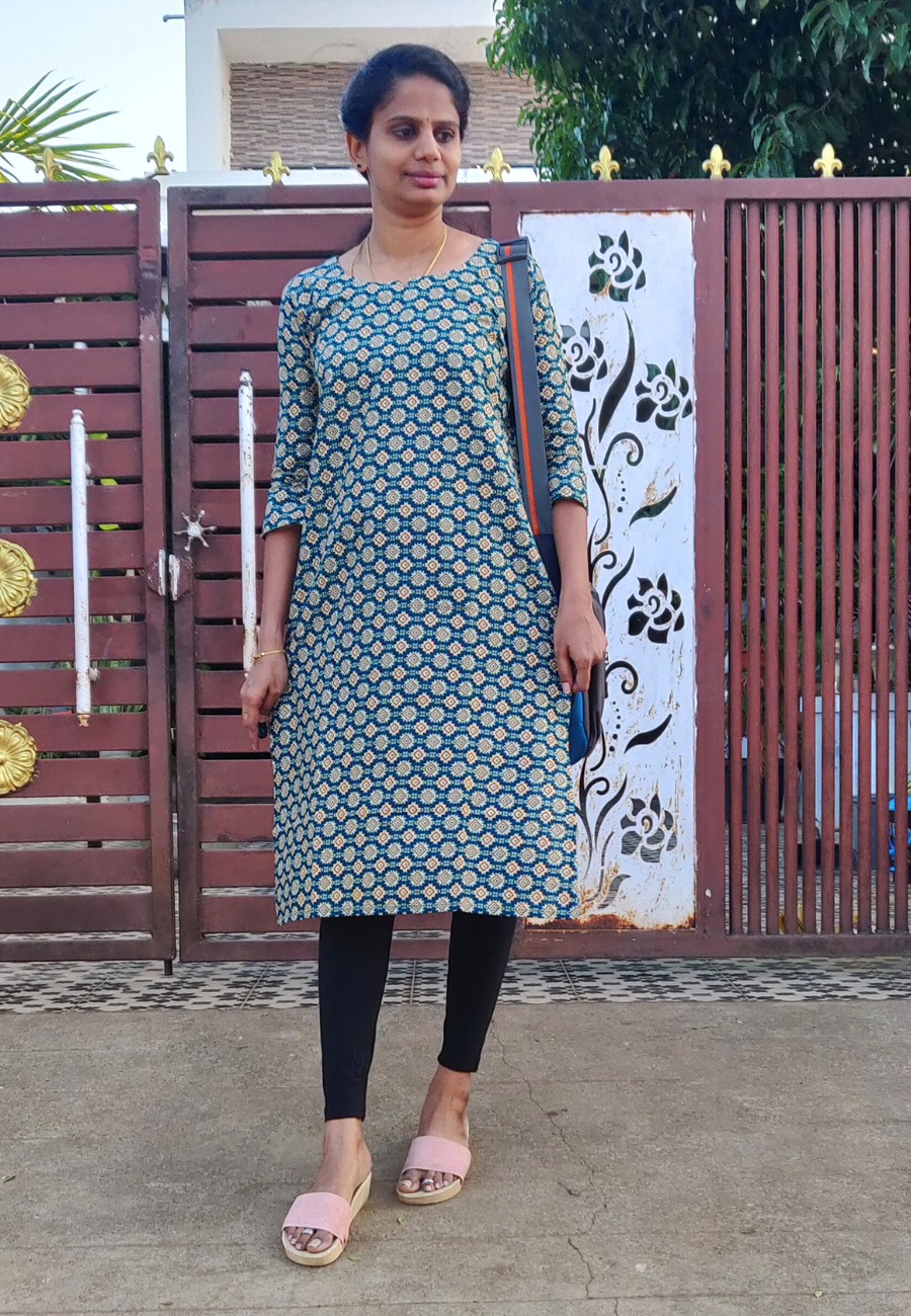 Green Diamond Cotton Kurti