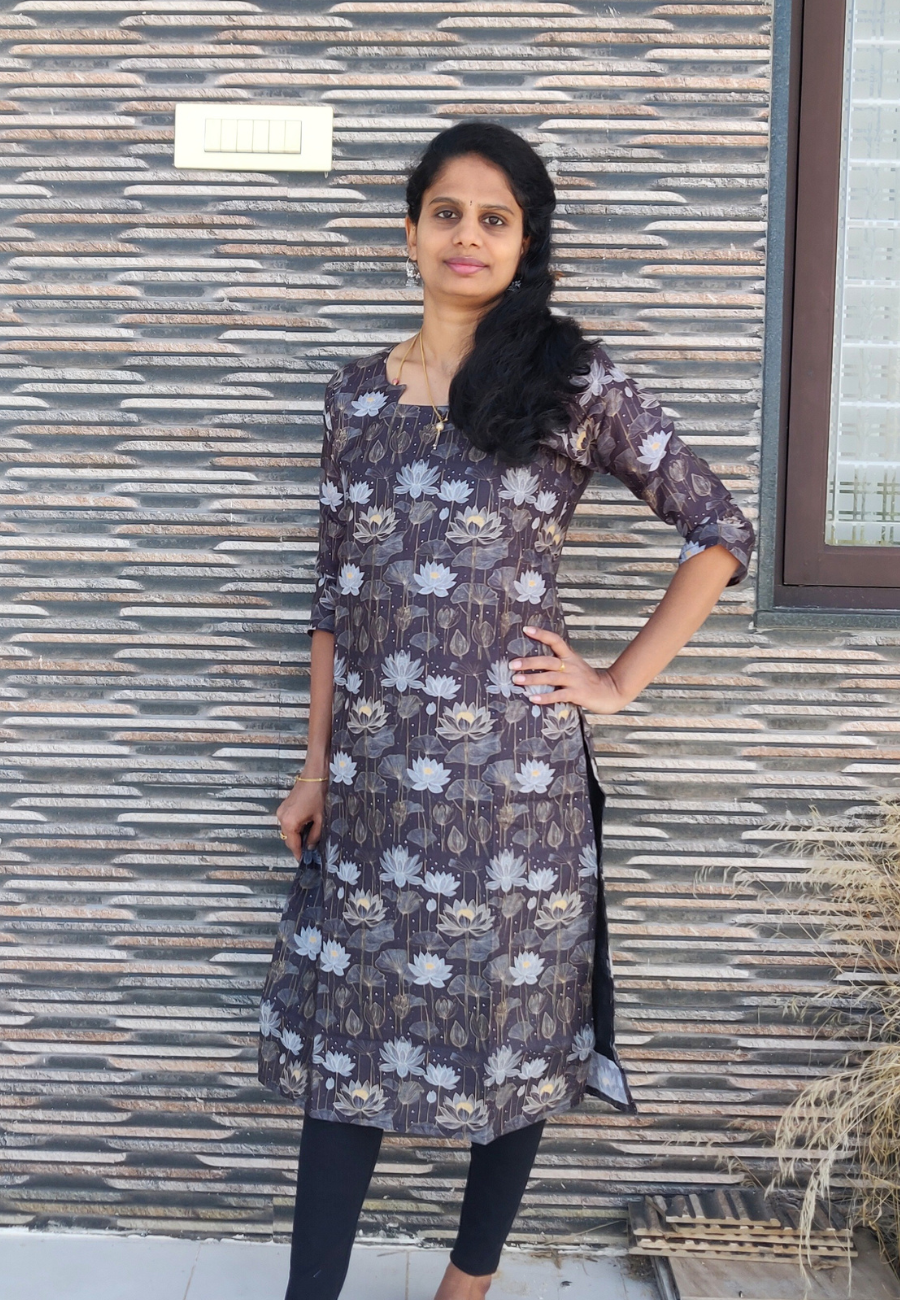 Black Lilly Linen Cotton Kurti