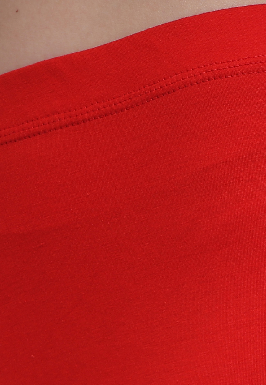 Red Ankle Length Leggings