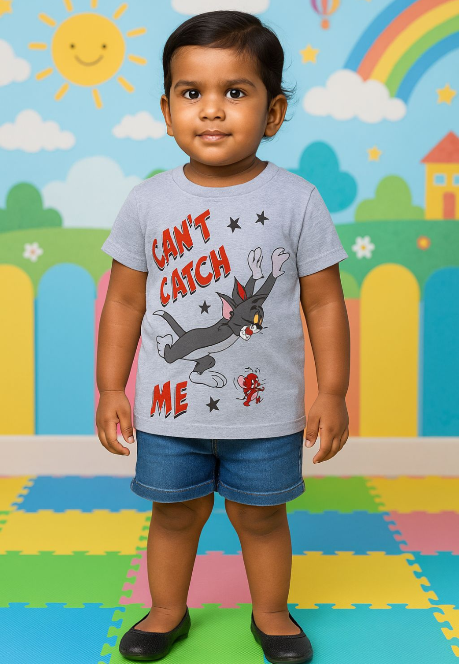 Tom and Jerry – Unisex Kids Printed Cotton T-Shirts