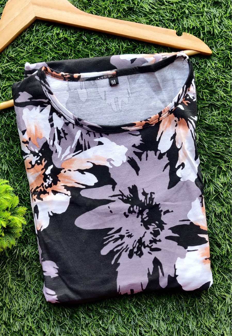 Black Crescent Soft Cotton Zipless Maternity & Feeding Dress | Full Length