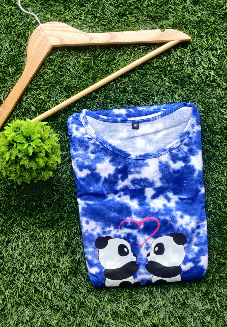 Couple Panda Soft Cotton Zipless Maternity & Feeding Dress | Full Length