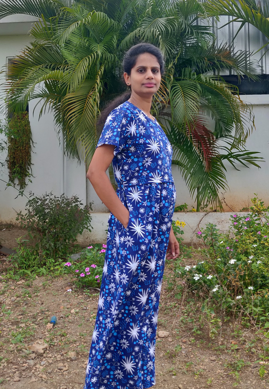 Crackers Soft Cotton Zipless Maternity & Feeding Dress | Full Length