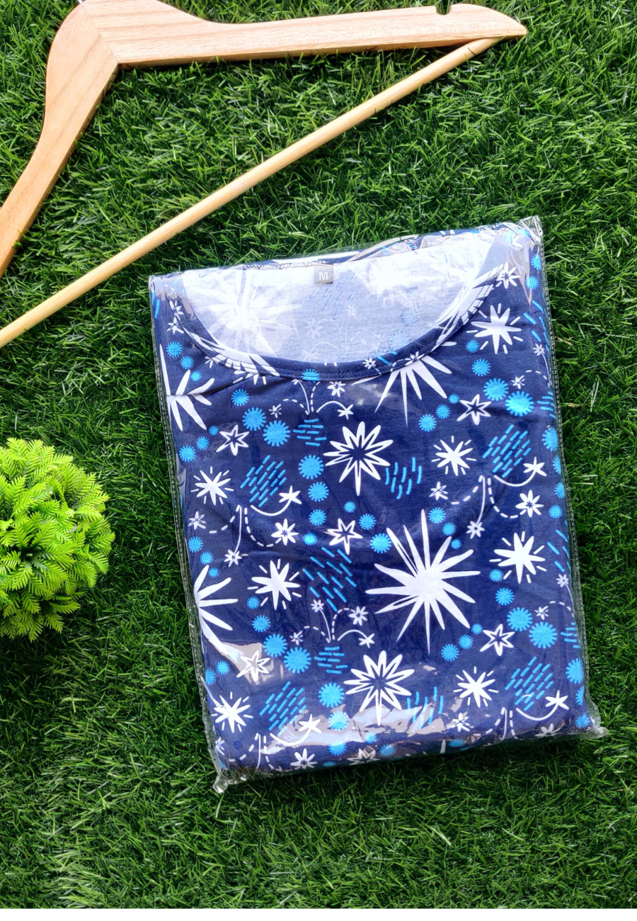 Crackers Soft Cotton Zipless Maternity & Feeding Dress | Full Length