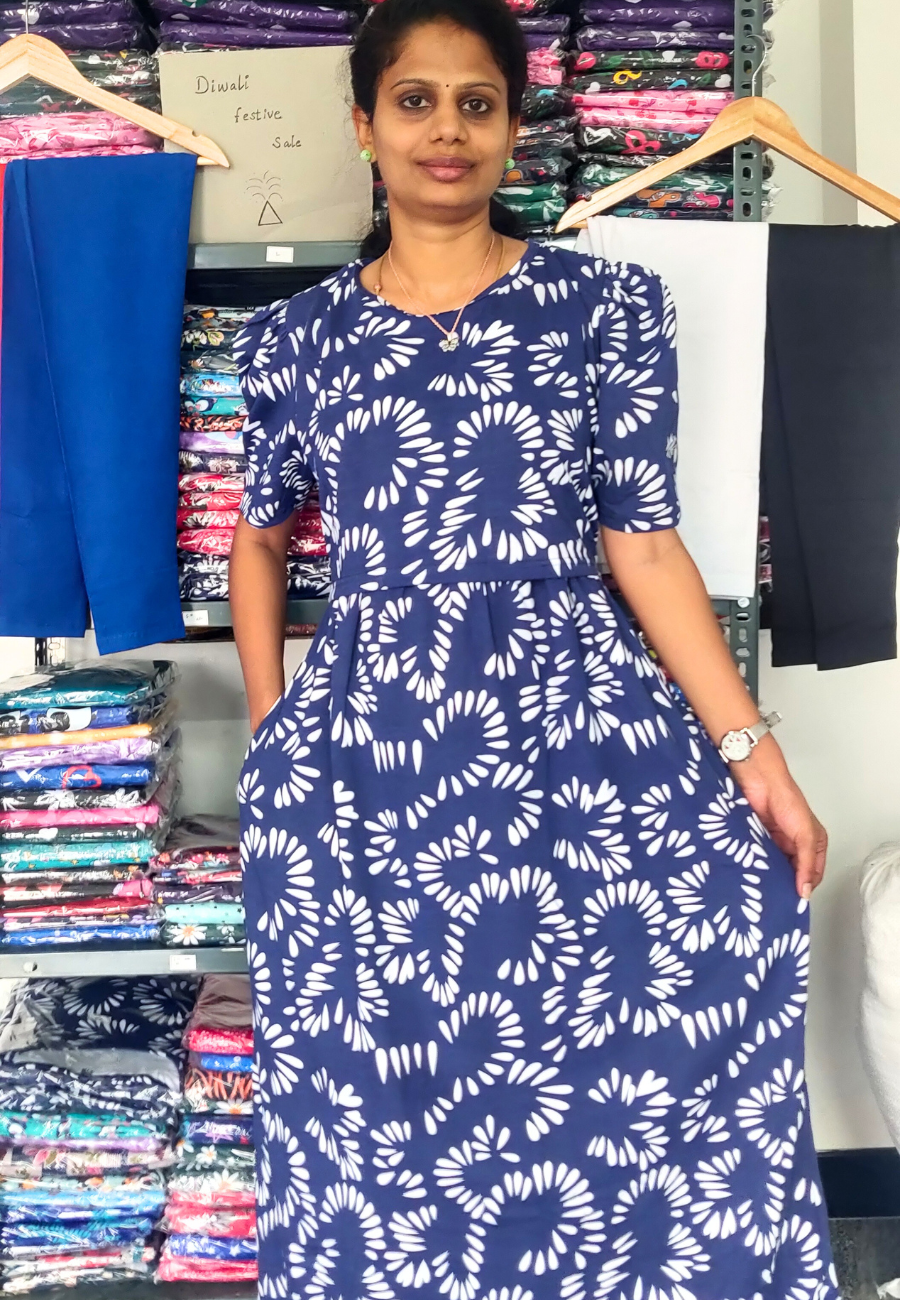 Minnaley Soft Cotton Zipless Maternity & Feeding Dress | Full Length