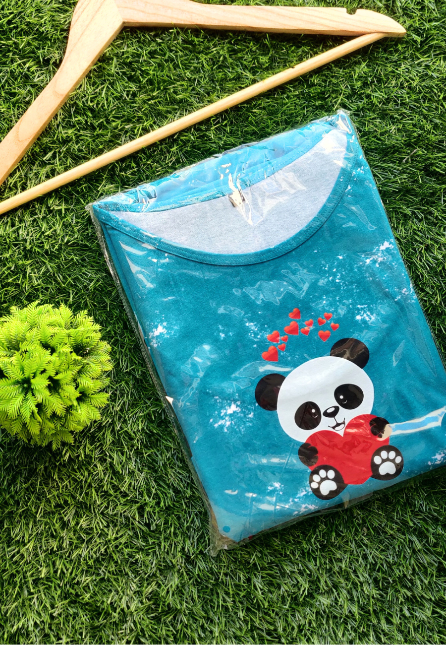 Panda Dye & Die Soft Cotton Zipless Maternity & Feeding Dress | Full Length