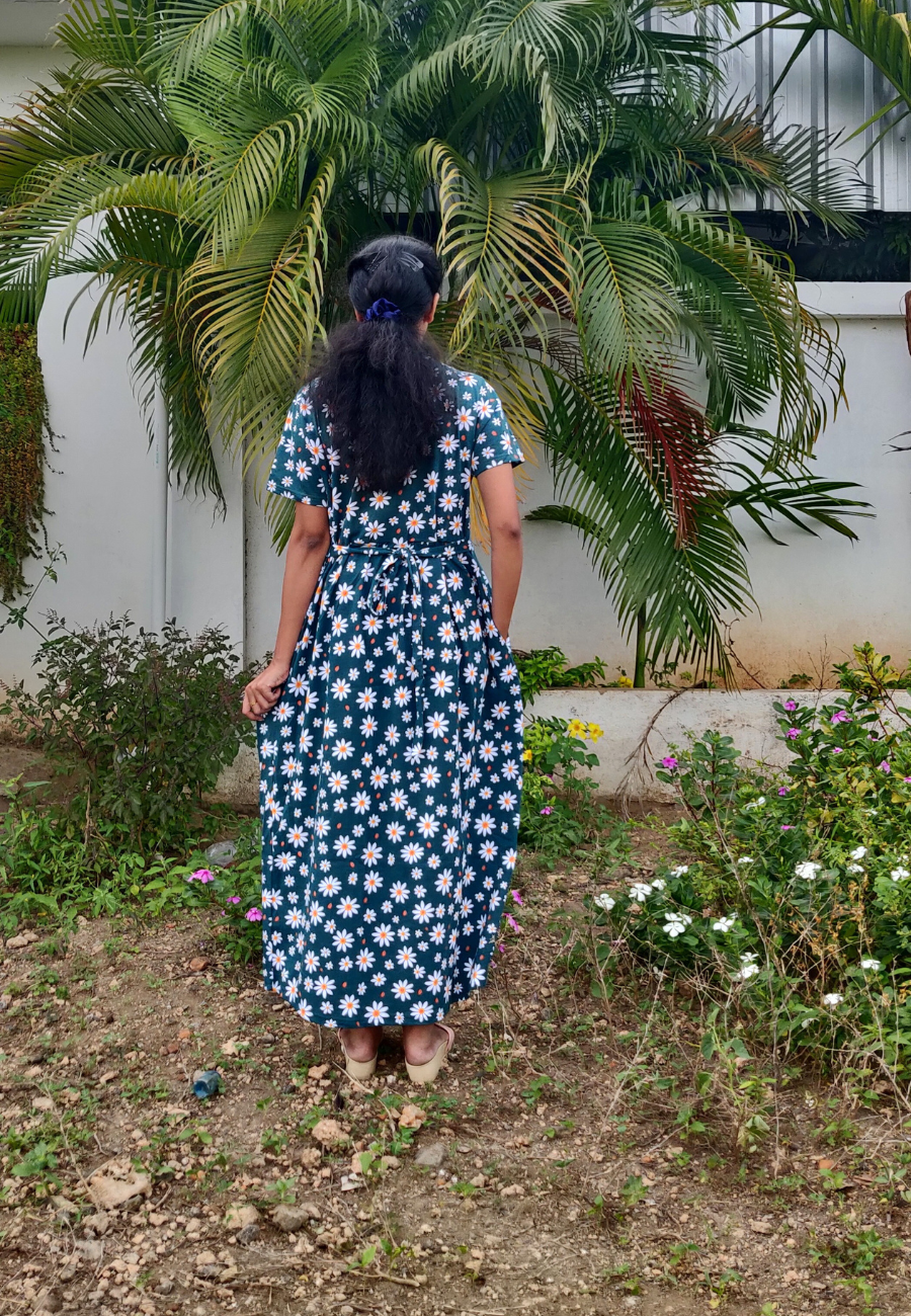 Pavalamalli Soft Cotton Zipless Maternity & Feeding Dress | Full Length