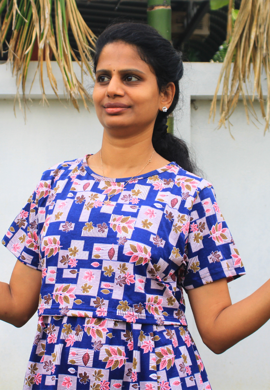 Roja -Soft Cotton Zipless Maternity & Feeding Dress | Full Length