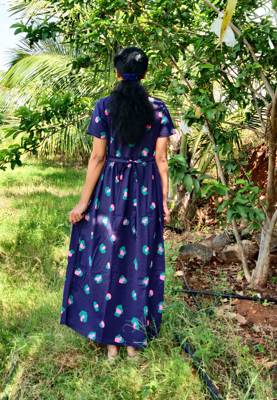 Tree Soft Cotton Zipless Maternity & Feeding Dress | Full Length