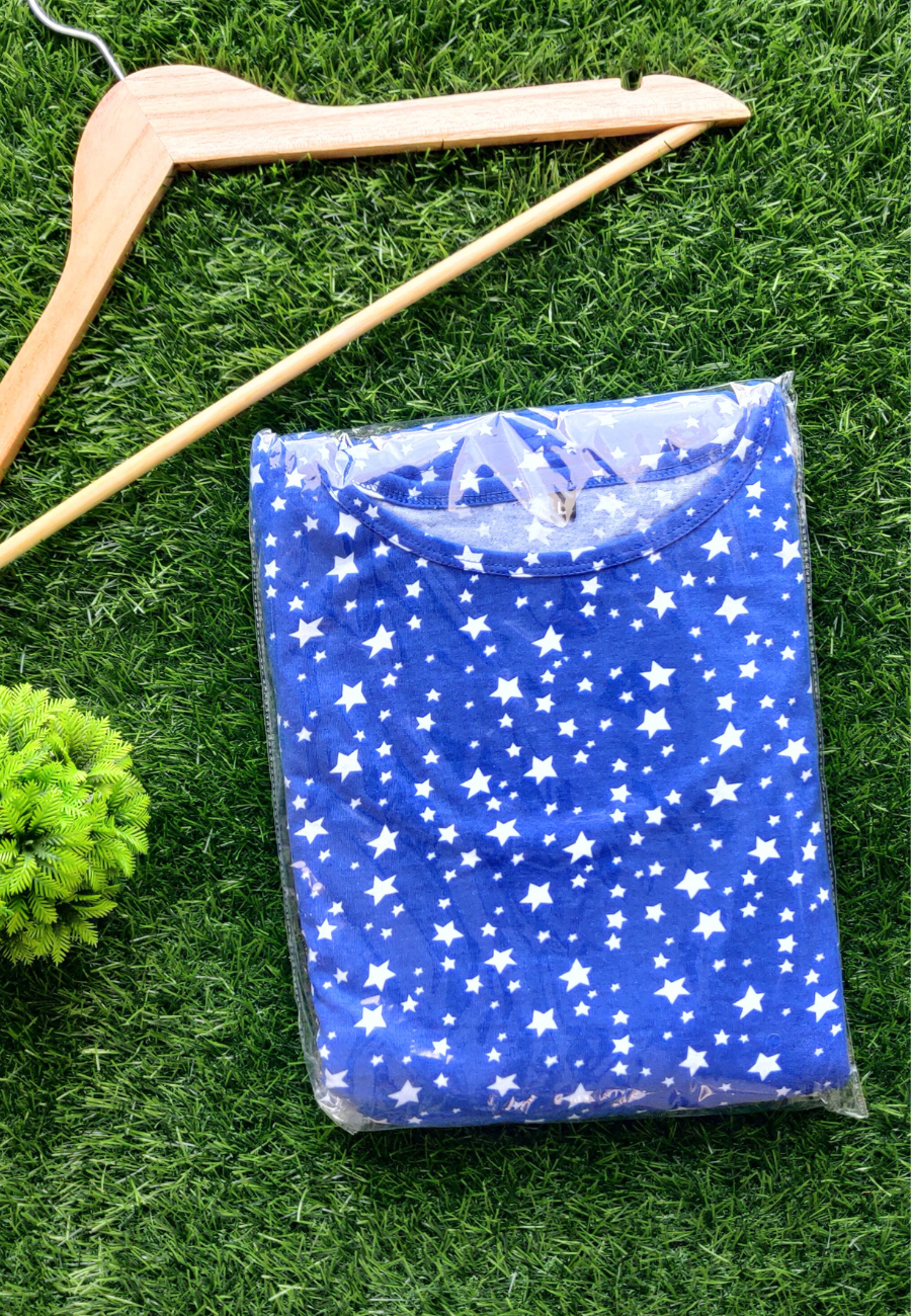 Twinkle Star Soft Cotton Zipless Maternity & Feeding Dress | Full Length